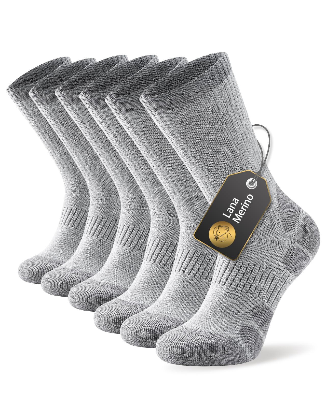 Alaplus Calzini Trekking in Lana Merino, Caldi Calzini Cotone Calze per Donna Uomo,Sportivi Calze Anti Vesciche per Escursionismo Trail, 3 paia