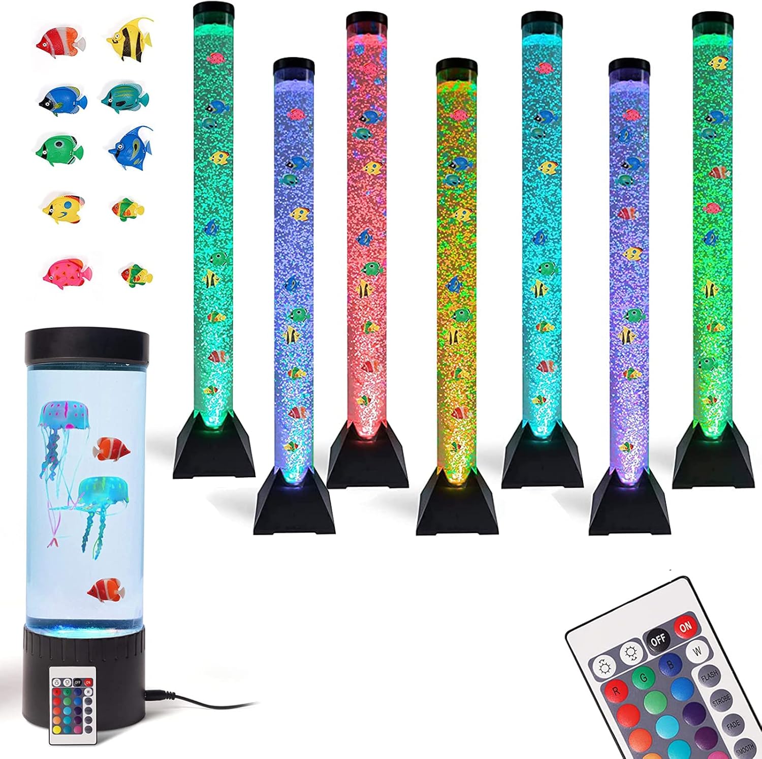Bubble Tube Lamp with Fish Autism Sensory Room Equipment 10
