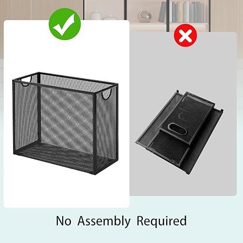 Miniatura 6 de Organizador de carpetas de archivos colgantes, tamaño carta, caja de almacenamiento, escritorio de malla metálica, almacenamiento de carpetas de