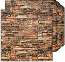 3D Wall Stickers Wallpaper – Self-Adhesive PE Foam Brick Design for Wall Decor – Home, Hotel, Living Room, Bedroom, Cafe – Wooden Style (70 x 77cm, Approx. 5.8 Sq Feet) (Brown, 1)