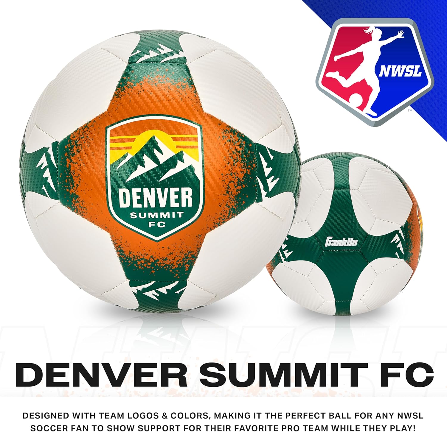 Franklin Sports NWSL Team Soccer Balls - Soccer Balls for Kids + Adults - Boys + Girls Soccer Balls - Official NWSL Team Soccer Ball - Available in Official Size 5 or Mini Size 1