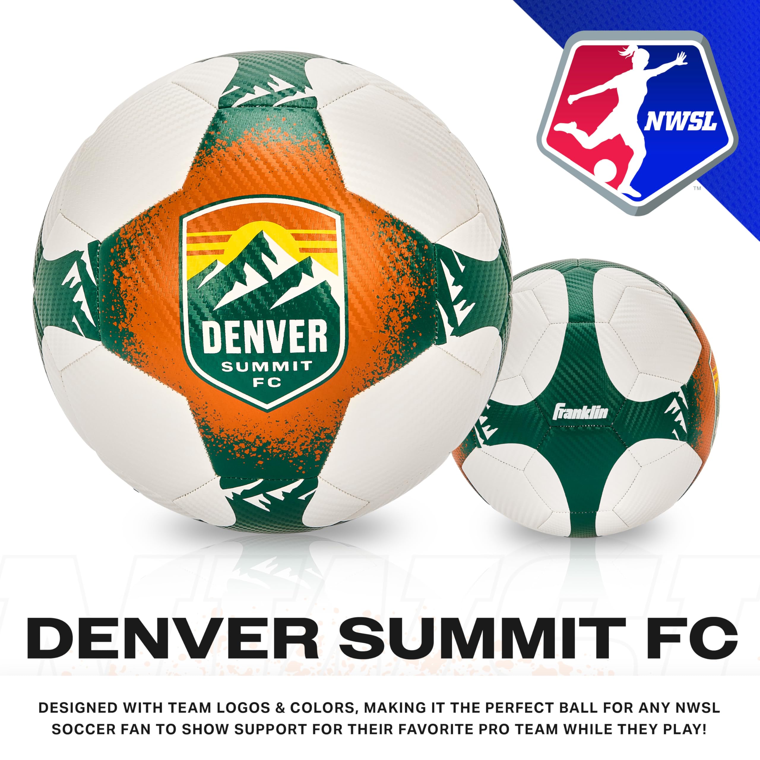 Franklin Sports NWSL Team - Balones de fútbol para niños y adultos, balones de fútbol para niños y niñas, balón de fútbol oficial de NWSL, disponible en tamaño oficial 5 o tamaño mini 1