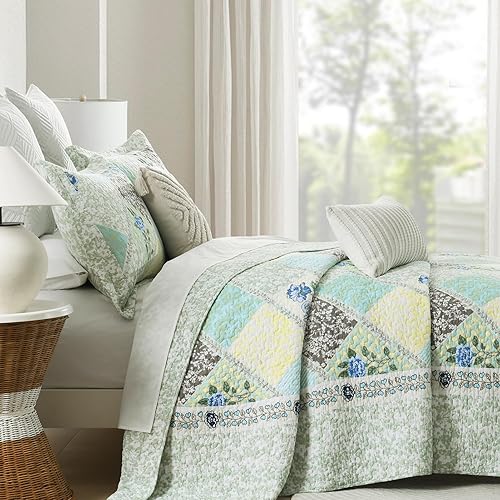 Miniatura 5 de Finlonte - Juego de edredón extragrande de 120x120 pulgadas, 100% algodón, edredón tamaño California King, colcha extragrande, edredón reversible