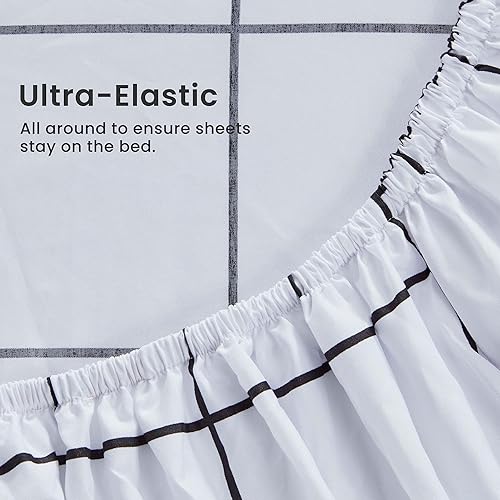 Miniatura 6 de SLEEP ZONE Juego de sábanas de microfibra ultra suave, transpirable, doble cepillado, bolsillo profundo, juego de sábanas de fácil cuidado de 4