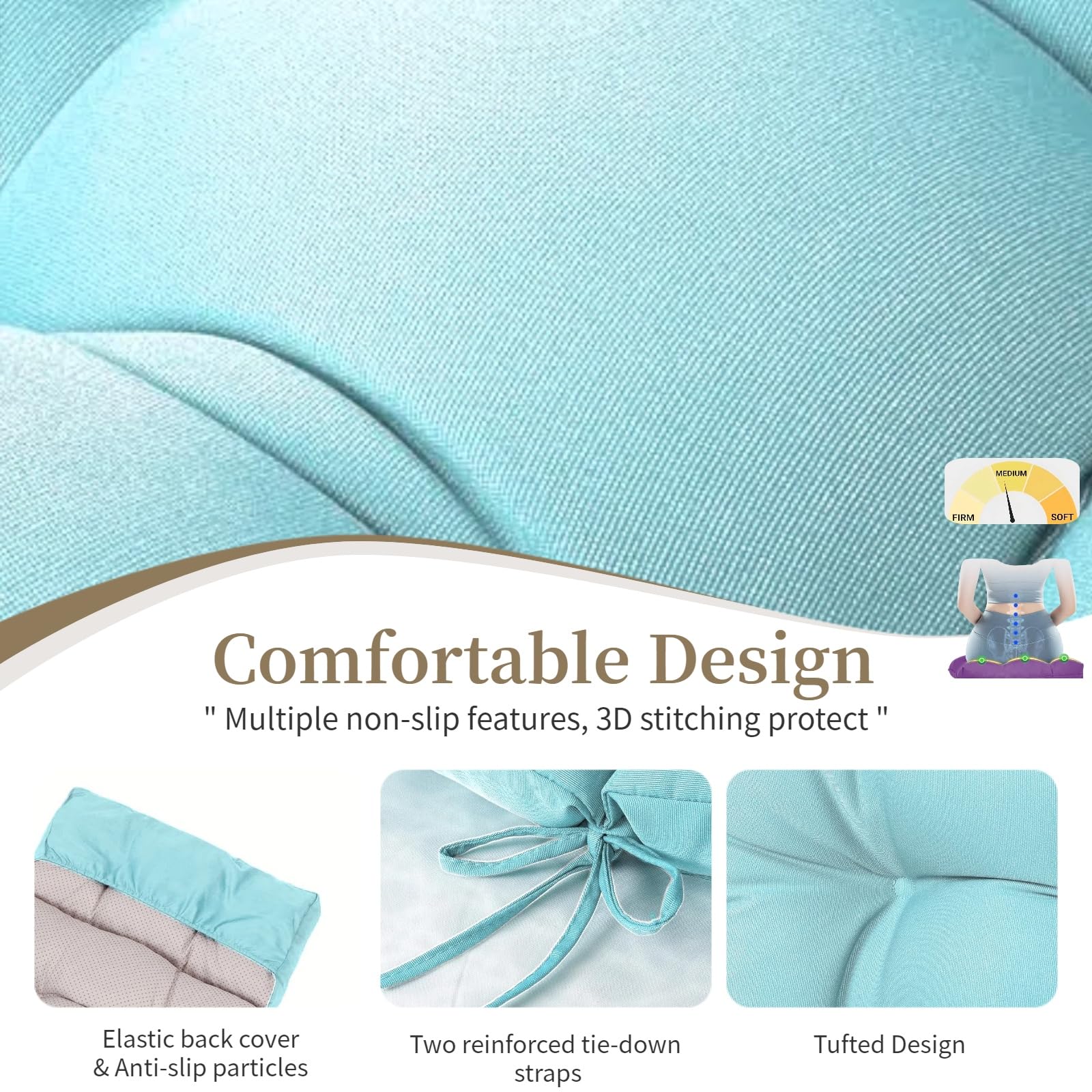 Outdoor Chaise Lounge Cushions - Waterproof & Comfortable -6