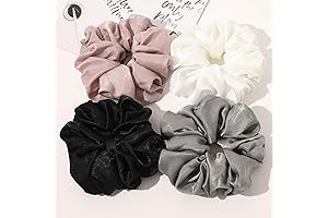 Kristin Ess Scrunchies for Women - Big Jumbo Silk Satin Scrunchie