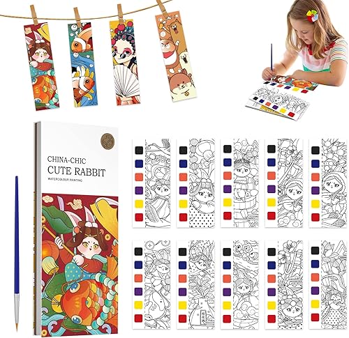 Libro de pintura de acuarela de bolsillo, juego de pintura de acuarela, libro de viaje para colorear en agua, mejora la creatividad y concentración