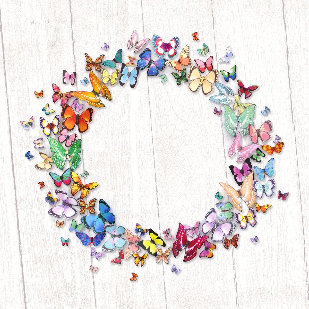 332 Papillons Découpés Pour Cartes Et Scrapbooking - 2 Feuilles A4 - Motifs Kaléidoscope - Papier 150 G/m²