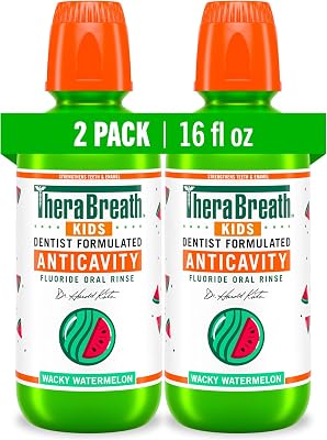 2-Pack 16-Oz TheraBreath Kids Mouthwash w/ Fluoride (Watermelon) $7.59 w/ S&S + Free Shipping w/ Prime or on $35+