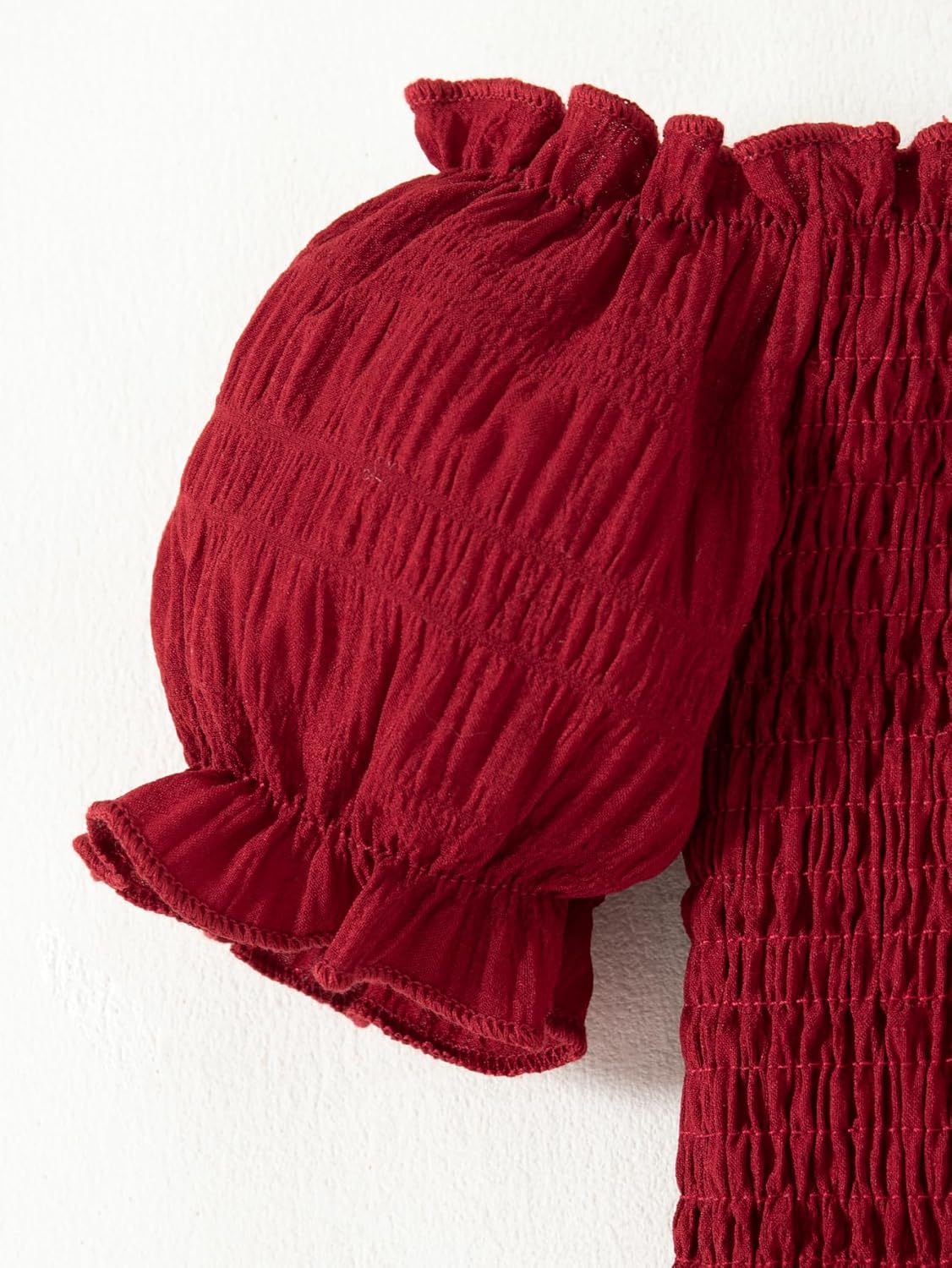 Girls Outfits Puff Sleeves Off Shoulder Crop Tops and Ruffle Flared Hem Skirt Set Toddler Summer Clothes - Image 4