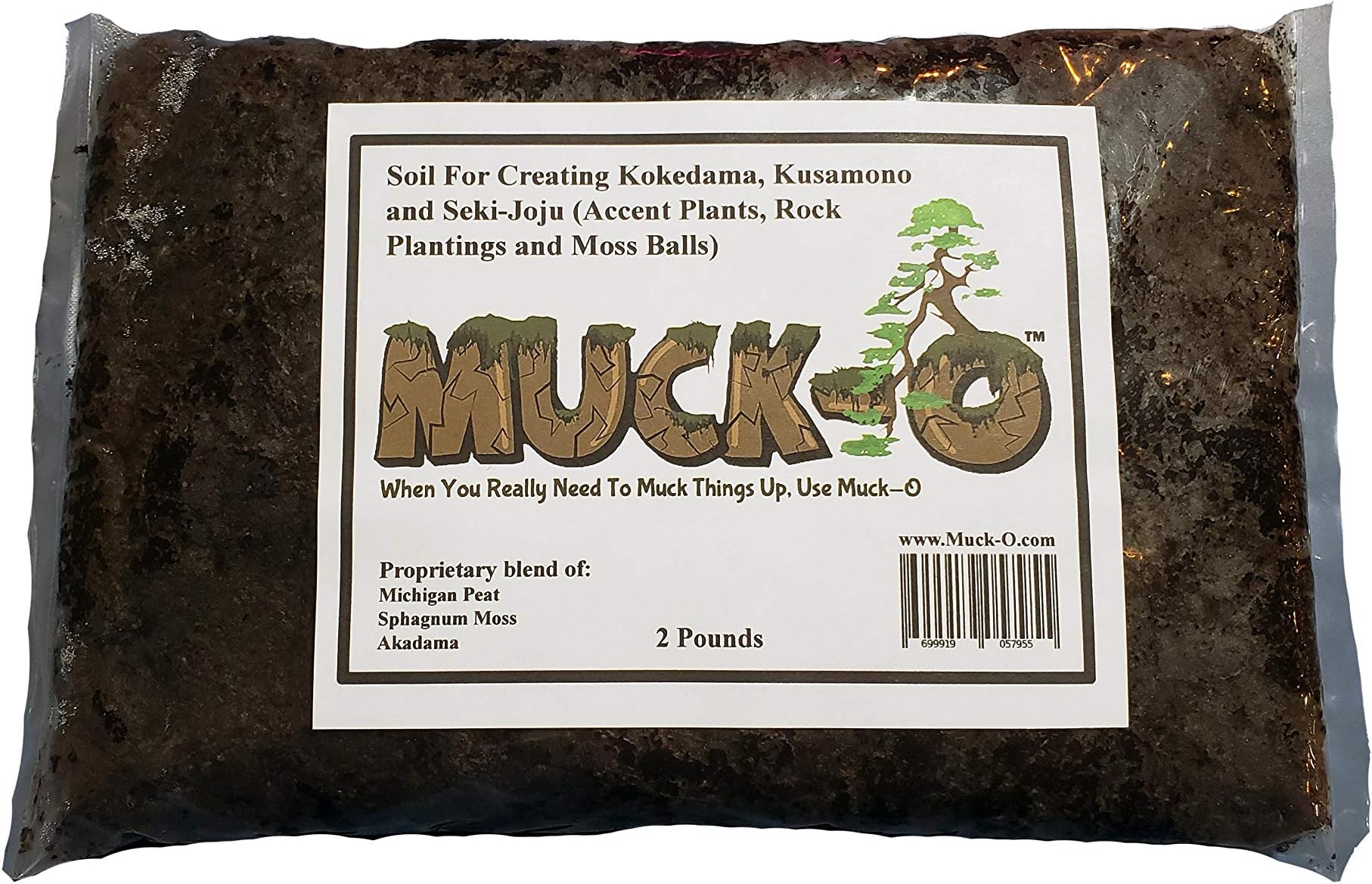 Muck-O Bonsai Muck Keto Soil for Making Kokedama, Kusamono and Seki-Joju (Accent Plants, Rock plantings and Moss Balls)