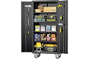 Shelving Solution for Your Garage: INTERGREAT 72" Rolling Storage Cabinet