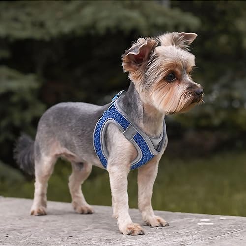 Miniatura 8 de KRUZ PET KZA308  Arnés reflejante con cuello en V de malla para perro sin jalones facilita el paseo ajuste rápido cómodo con velcro ajustable para