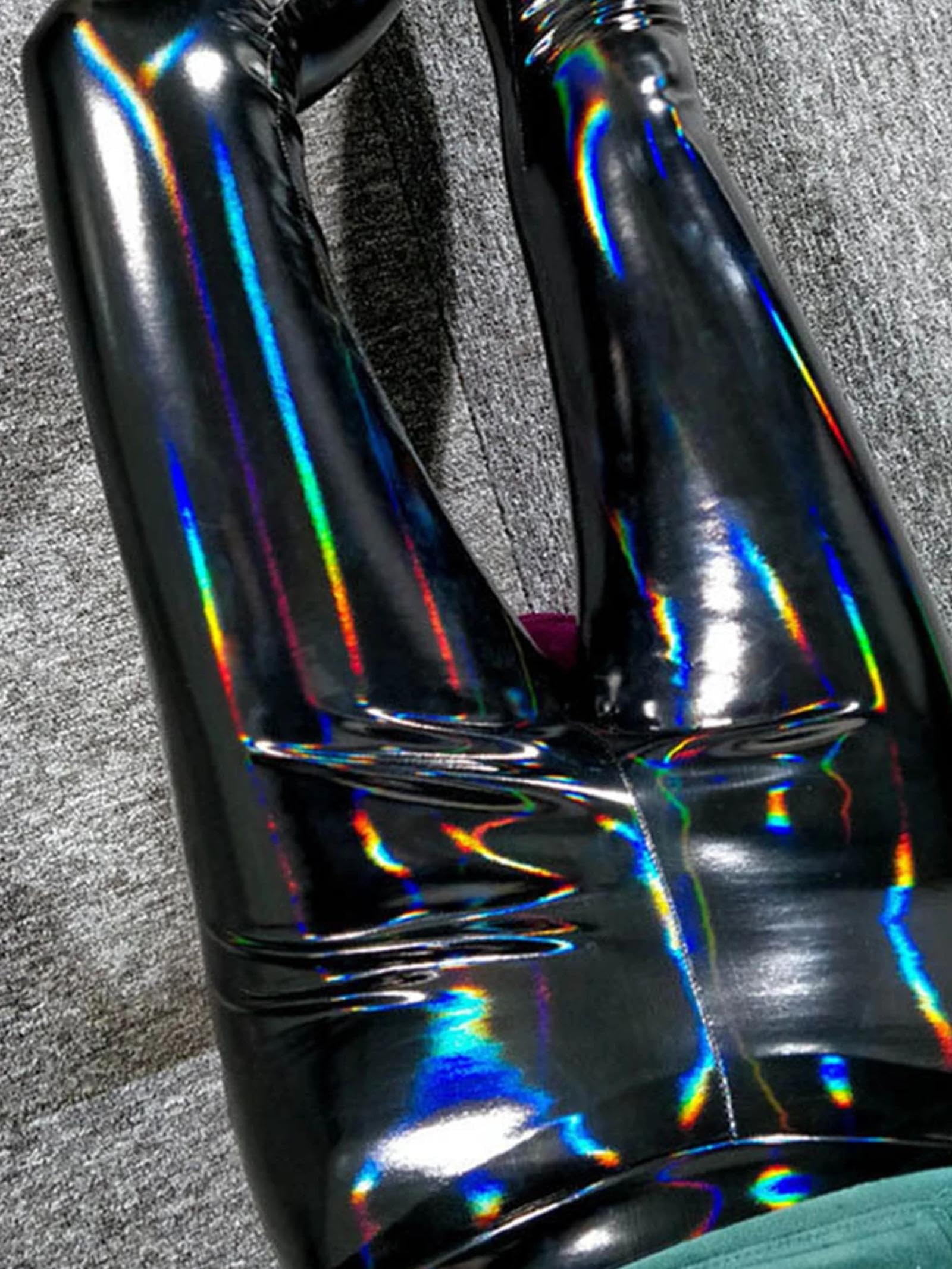 Leggings Damen Hose Hohe Elastische Leggings Pu-Leder Hohe Taille Eng Große Kleine Fuß Hosen Frauen