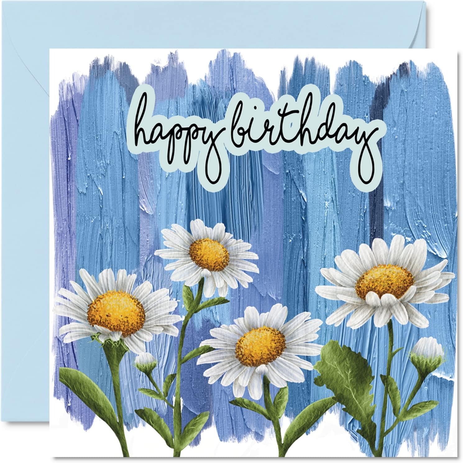 Stuff4 Special Birthday Cards for Her Women - Floral Daisy Flowers - Happy Birthday Card for Friend Sister Daughter Aunt Mom Grandma Nanny, 5.7 x 5.7 Inch Ladies Pretty Cute Bday Greeting Cards