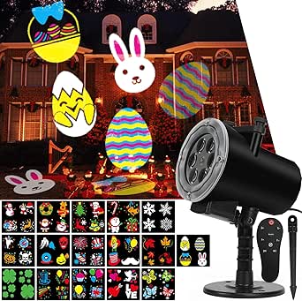 Halloween Christmas Lights Projector Waterproof IP65 Outdoor LED with 16 Slides