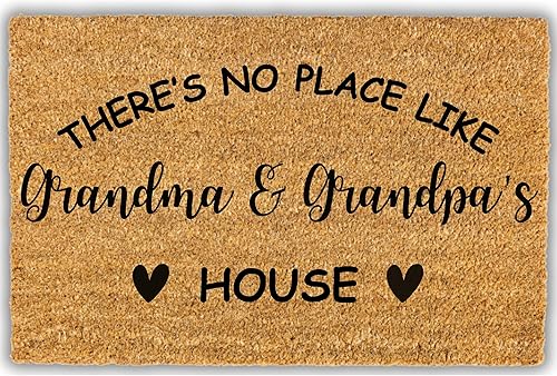Tapete personalizable con texto en inglés "There No Place Like Grandma and Grandpa's House", regalo personalizable para el día del abuelo para