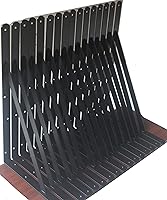 Vista 9 de Paquete de 20 soportes de estante resistentes de 20 pulgadas de largo x 12 pulgadas de alto con tornillos, soportes de estante de metal, soportes