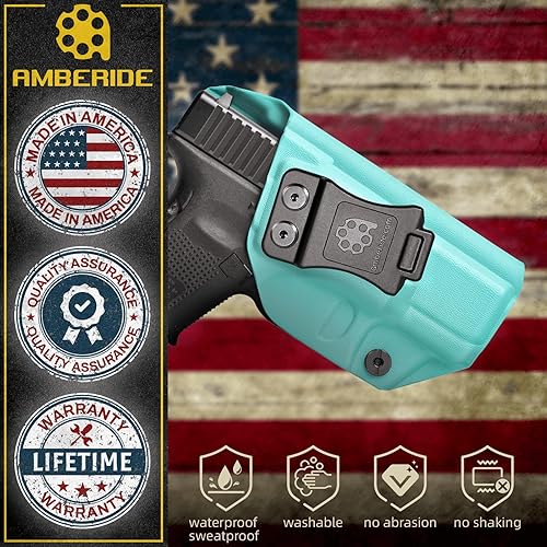 Miniatura 7 de Amberide IWB & OWB KYDEX Funda Ajuste Glock 26 (Gen 1 2 3 4 5) y pistola Glock 27 33 (Gen 3 4), cintura interior de transporte oculto, inclinación