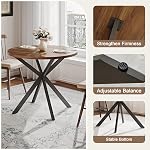 ChooChoo Round Dining Table for 2, Farmhouse Wood Kitchen Table, Circle Dinner Table for Kitchen & Dining Room, Small Space, 31.5In, Walnut