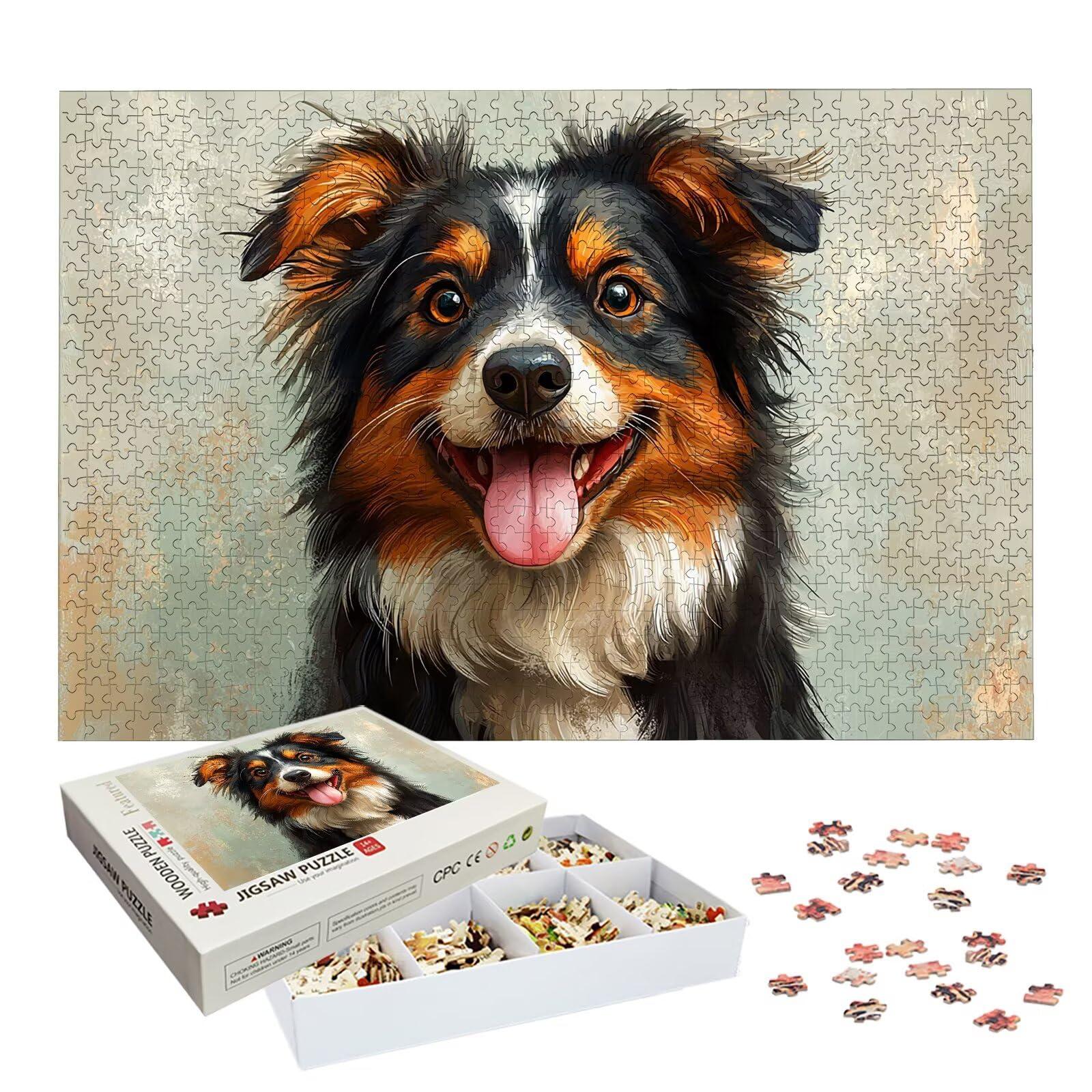 Puzzle 4000 elementów dla dorosłych, puzzle dla psów dla dorosłych i dzieci, duże drewniane puzzle z pudełkiem, gra koncentracyjna dla dorosłych, 4000 elementów puzzli ze zwierzętami do dekoracji