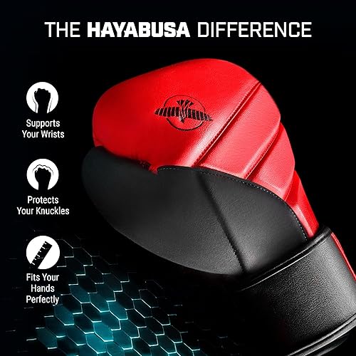 Miniatura 2 de Hayabusa Guantes de boxeo T3 para hombres y mujeres, protección de muñeca y nudillos, cierre de velcro doble X, soporte de muñeca con férulas y