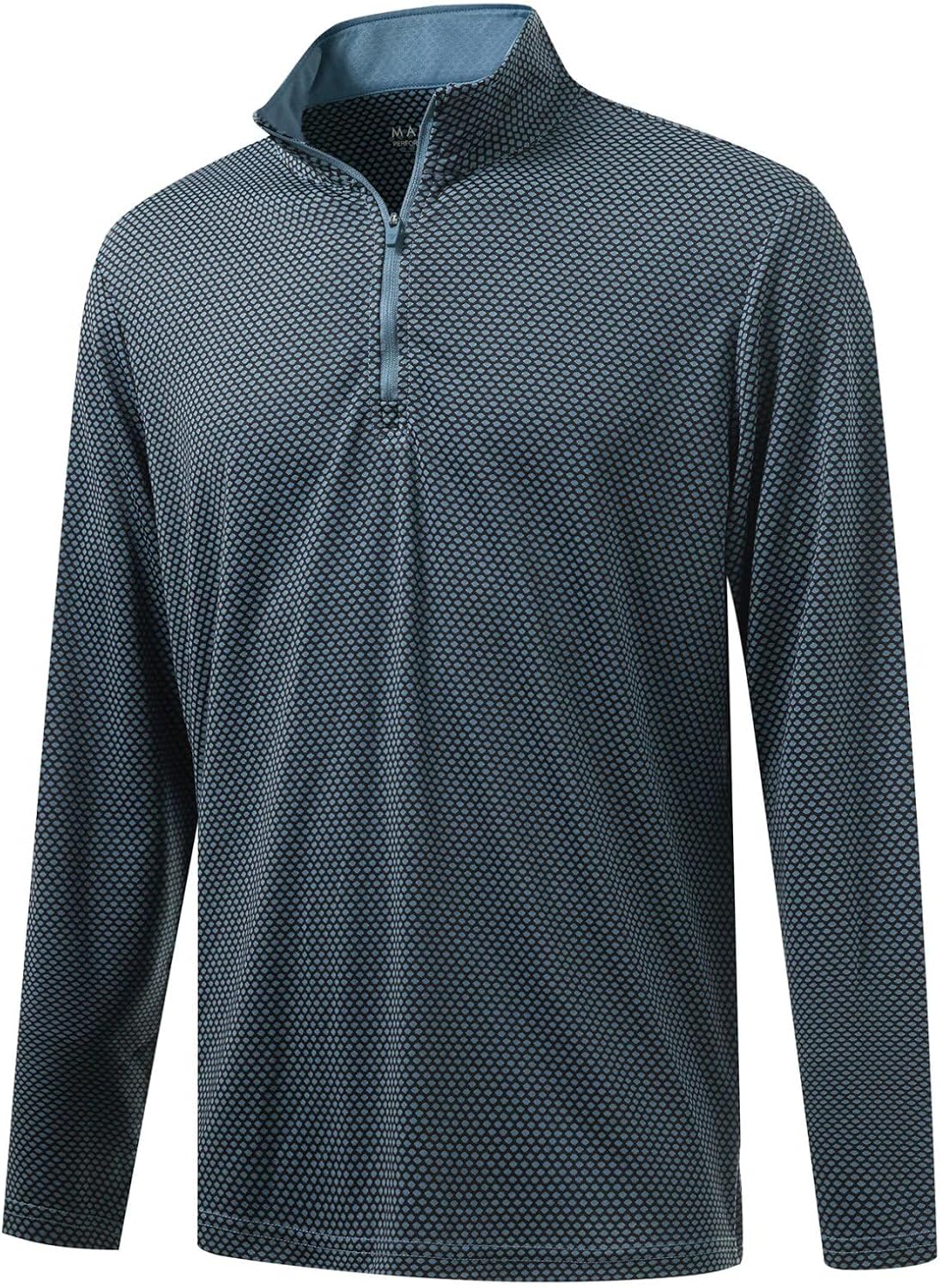 M MAELREG Quarter Zip Pullover Men Jacquard Dry Fit Moisture Wicking Long Sleeve Golf Casual Stretch Sweatshirts For Men