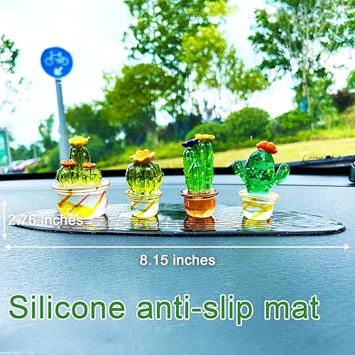 Miniatura 9 de OWG - Accesorios para decoración de espejo de automóvil, mini adorno de plantas para el hogar, oficina, escritorio, mesa, decoración de plantas,