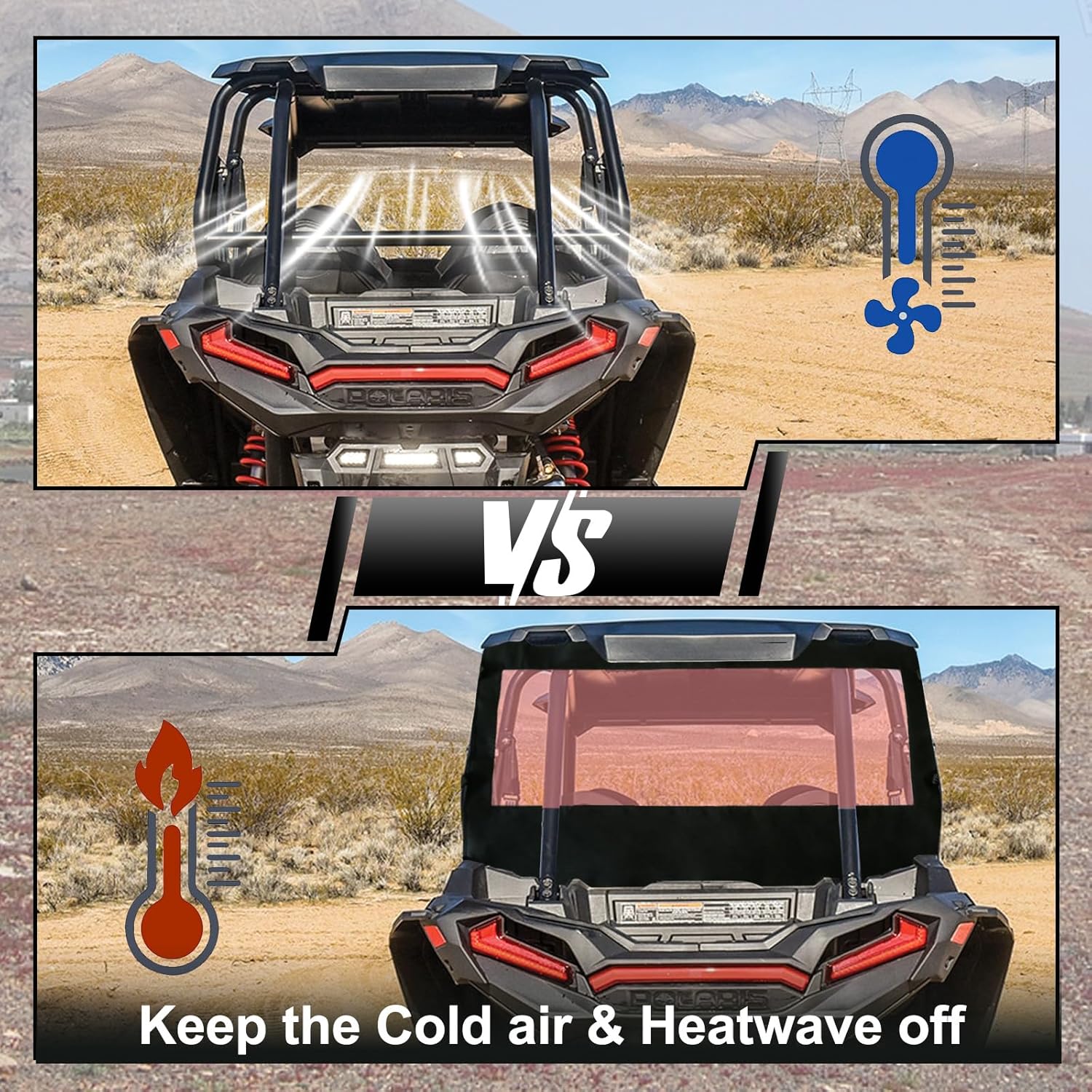 RZR 1000 XP UTV Rear Window,Back Window Soft Rear Windshield Compatible with Polaris RZR 1000 XP/XP 4 1000/XP Turbo (2014-2023)