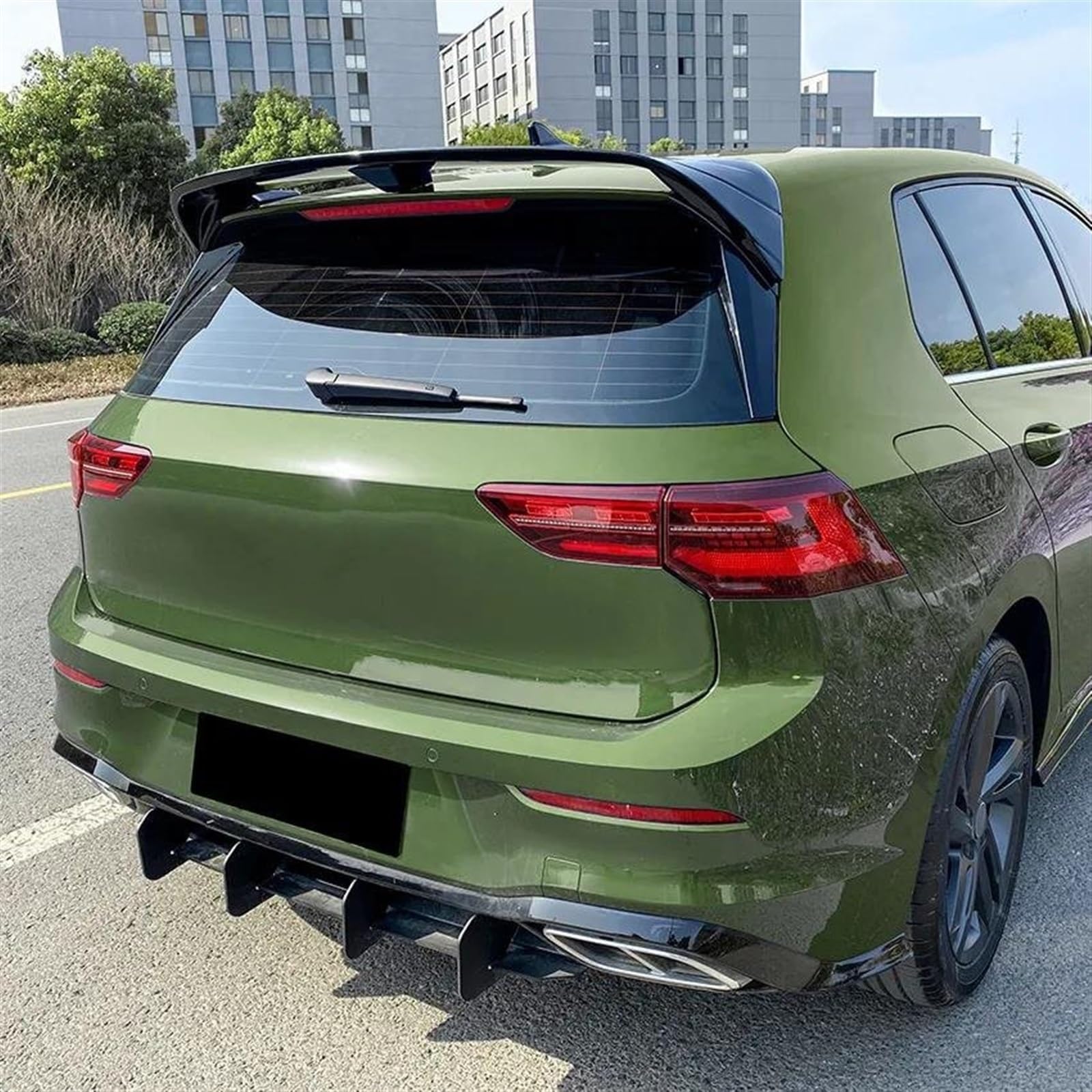 Alerón Trasero del Coche para VW For Golf 8 MK8 For GTI R For GTD Clubsport CS 2020+, Alto Rendimiento FáCil de Instalar Tapa Protectora PortóN Trasero, Accesorios para CarroceríA