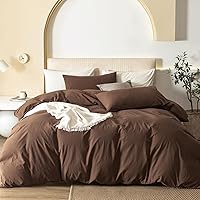 Vista 26 de Jiyuan Juego de funda de edredón 100% algodón lavado, cómodo, estilo simple, suave, transpirable, texturizado, duradero, sensación de lino, todas
