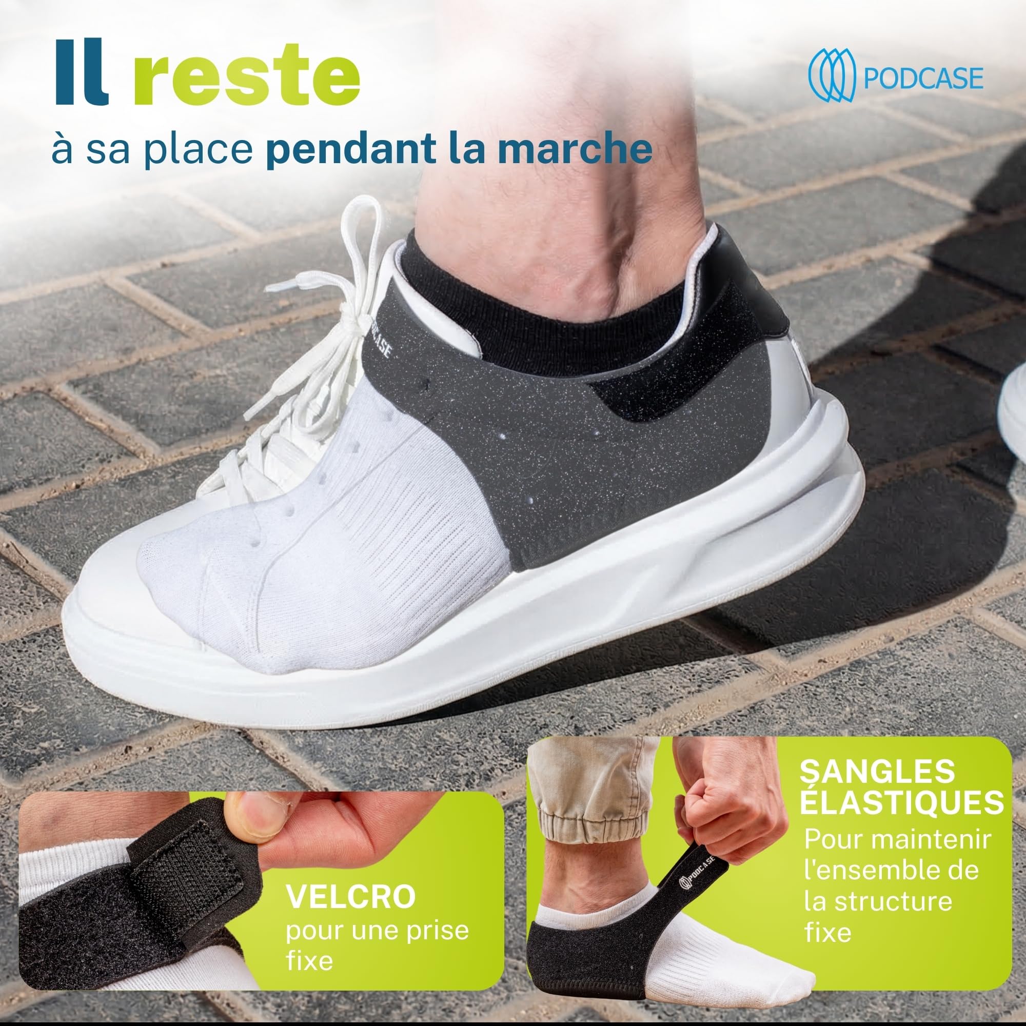 Lot de 4 Talonnettes Silicone avec Tissu Respirant et Fermeture pour Fasciite Plantaire et Épine Calcanéenne - Semelles Gel Homme et Femme - Unisex (S (35-40))