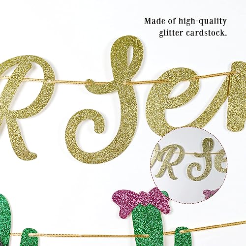 Miniatura 3 de Bandera de Senor o Senorita, decoración de revelación de género mexicano, pancarta de fiesta para niños o niñas, guirnalda de cactus (brillante)