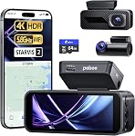Pelsee P1 Pro 4K Dash Cam Front and Rear, STARVIS 2 Sensor, 64GB Card, Dual Dash Camera for Cars with Full-Color Night Vision, HDR WDR, ADAS, GPS, WiFi & Voice Control, 24H Parking Mode, 3.39" Screen