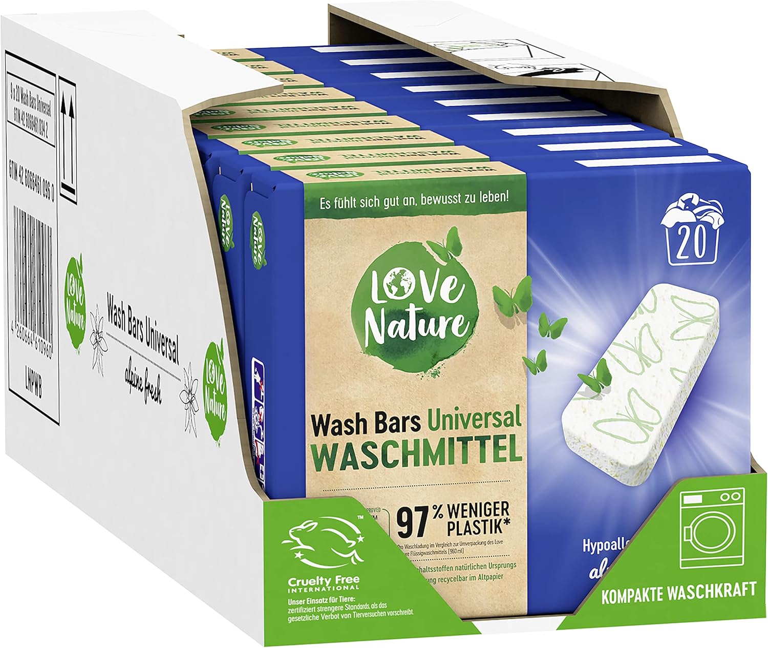 Love Nature Wash Bars Gratis Testen Love Nature Wash Bars Universal Waschmittel (9 x 20 Waschladungen