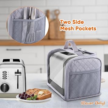 Full-Open Toaster Cover for 2-Slice Wide Slot Toaster Bag (Cover ONLY)