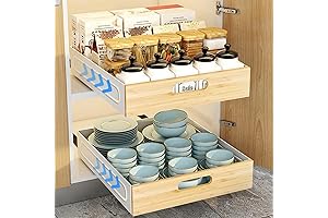 16" Deep Pull Out Cabinet Organizer with Adhesive Nano Film