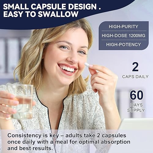 Miniatura 8 de Totaria TUDCA - Sales biliares de 1200 mg (ácido tauroursodesoxicólico), 120 cápsulas, suplementos hepáticos TUDCA puros ultra fuertes, limpieza