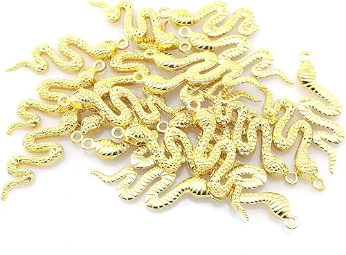 Miniatura 9 de Lind Kitchen 20 dijes en forma de serpiente, accesorios mezclados de metal liso para hacer joyas y manualidades, Metal Plata