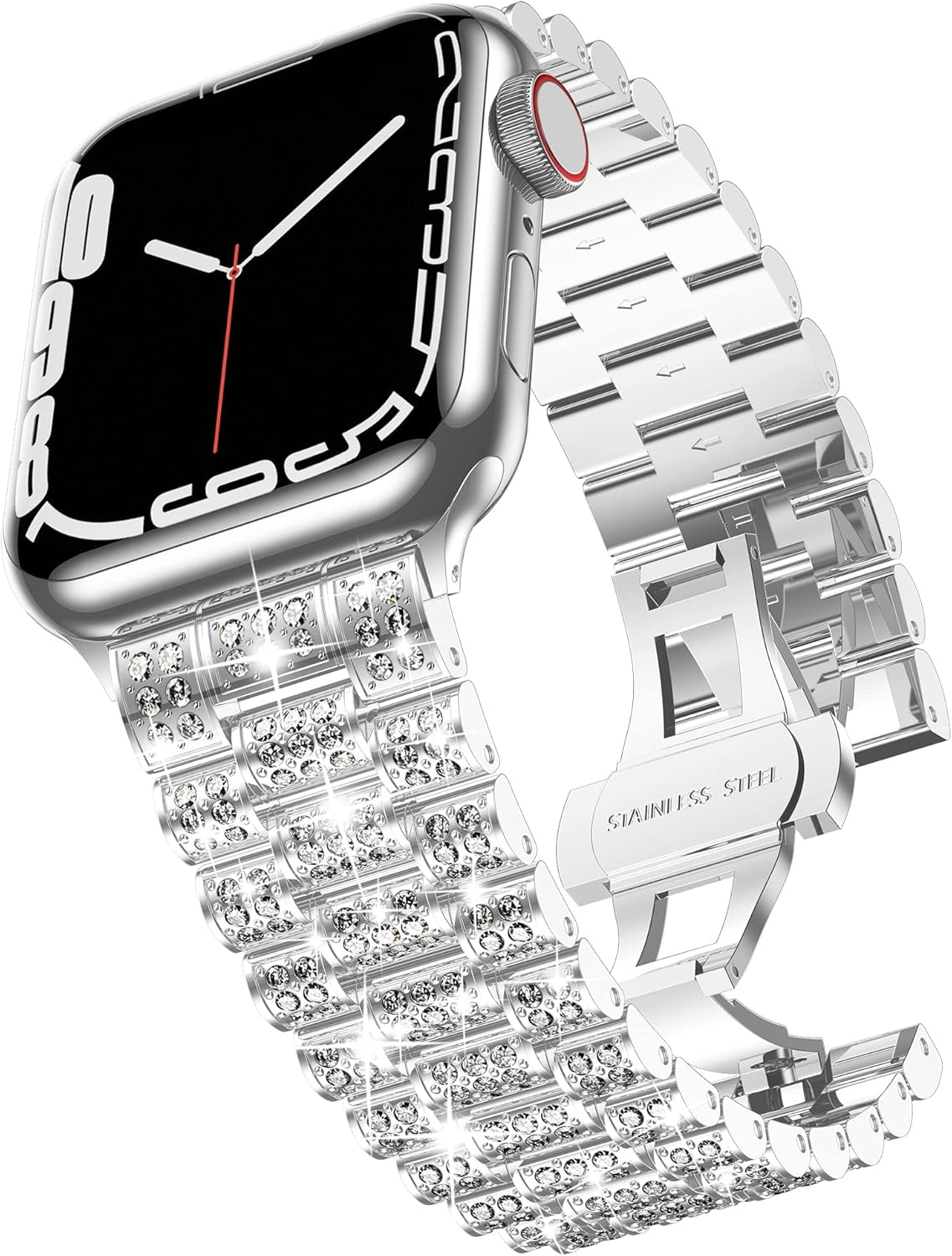 Wolait Dressy Bling Band Compatible With Apple Watch Bands 46mm 49mm 45mm 44mm 42mm 41mm 40mm 38mm, Diamond Metal iWatch Bands for Women Series 11 10 9 8 7 6 SE 5 All Series - Image 2