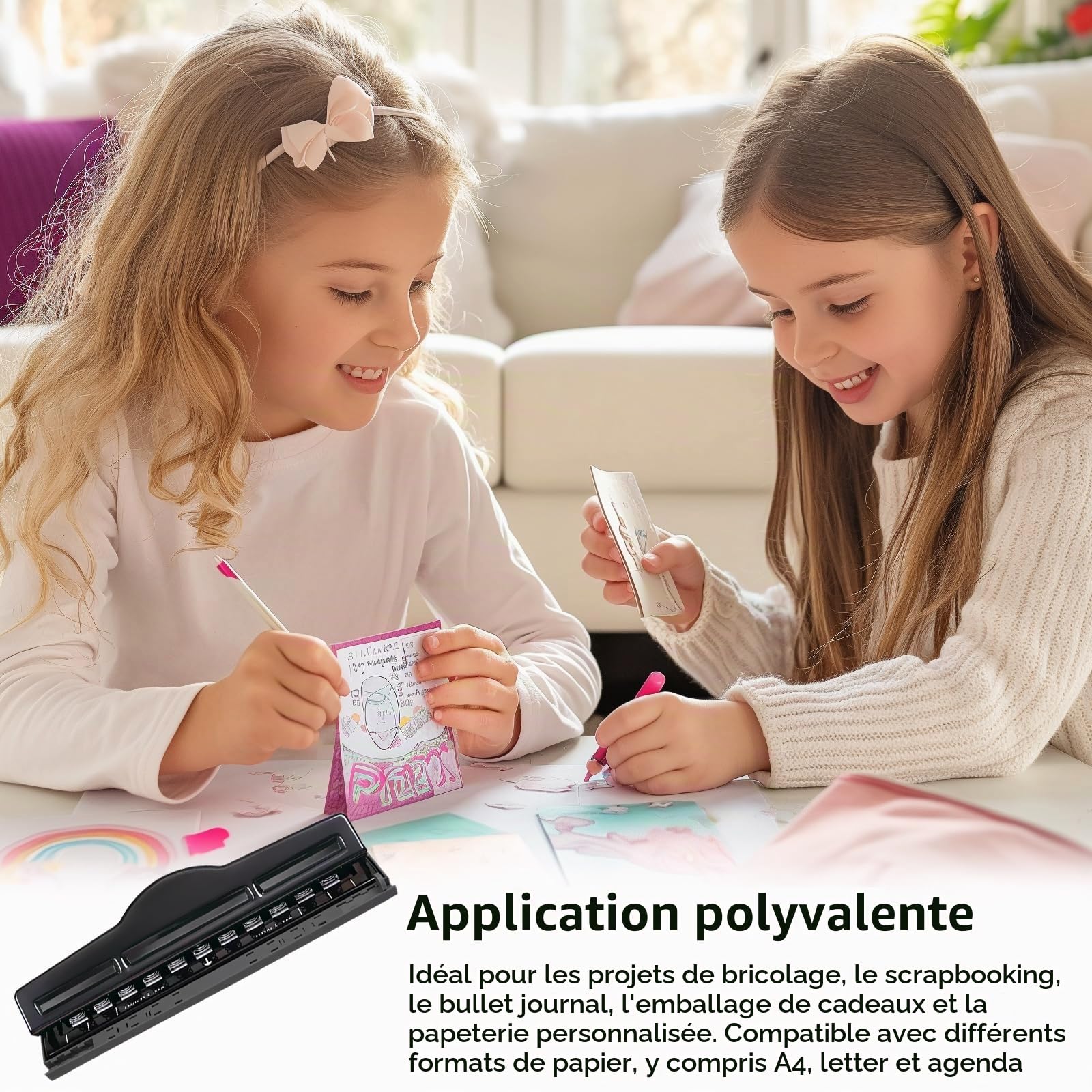 Perforatrice à Champignons 11 Trous, Perforatrice Papier pour Reliure avec Repères de Positionnement, Planificateurs Heureux, Découpe de Votre Propre Papier, Cahiers Convient aux Papiers A4 A5 A6