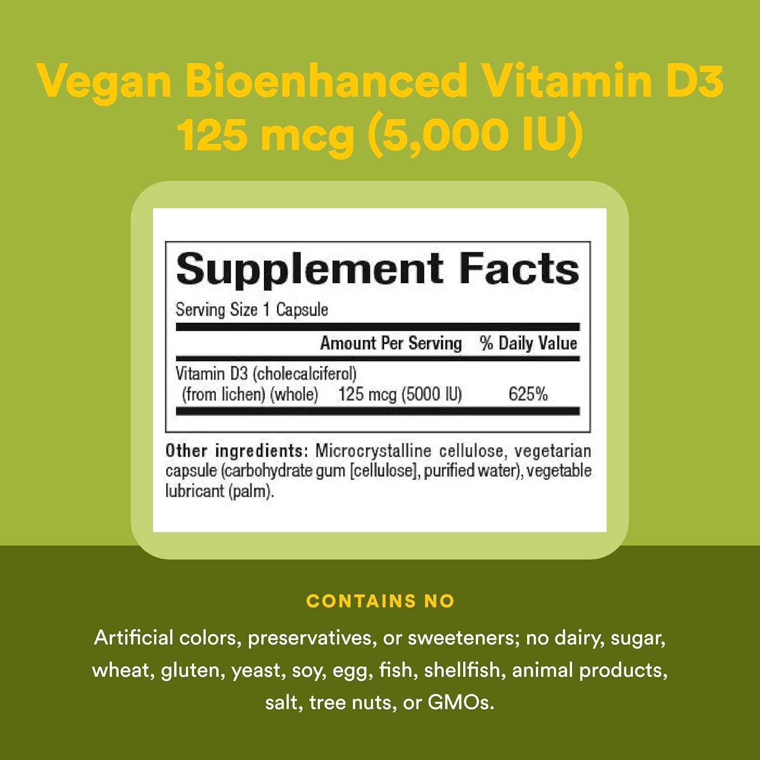 Natural Factors Whole Earth & Sea Vitamin D3 - Dietary Supplement Supports Strong Bones & Joints - Aids Calcium Absorption - Vegan & Non-GMO - 60 Vegetarian Capsules (60 Servings)