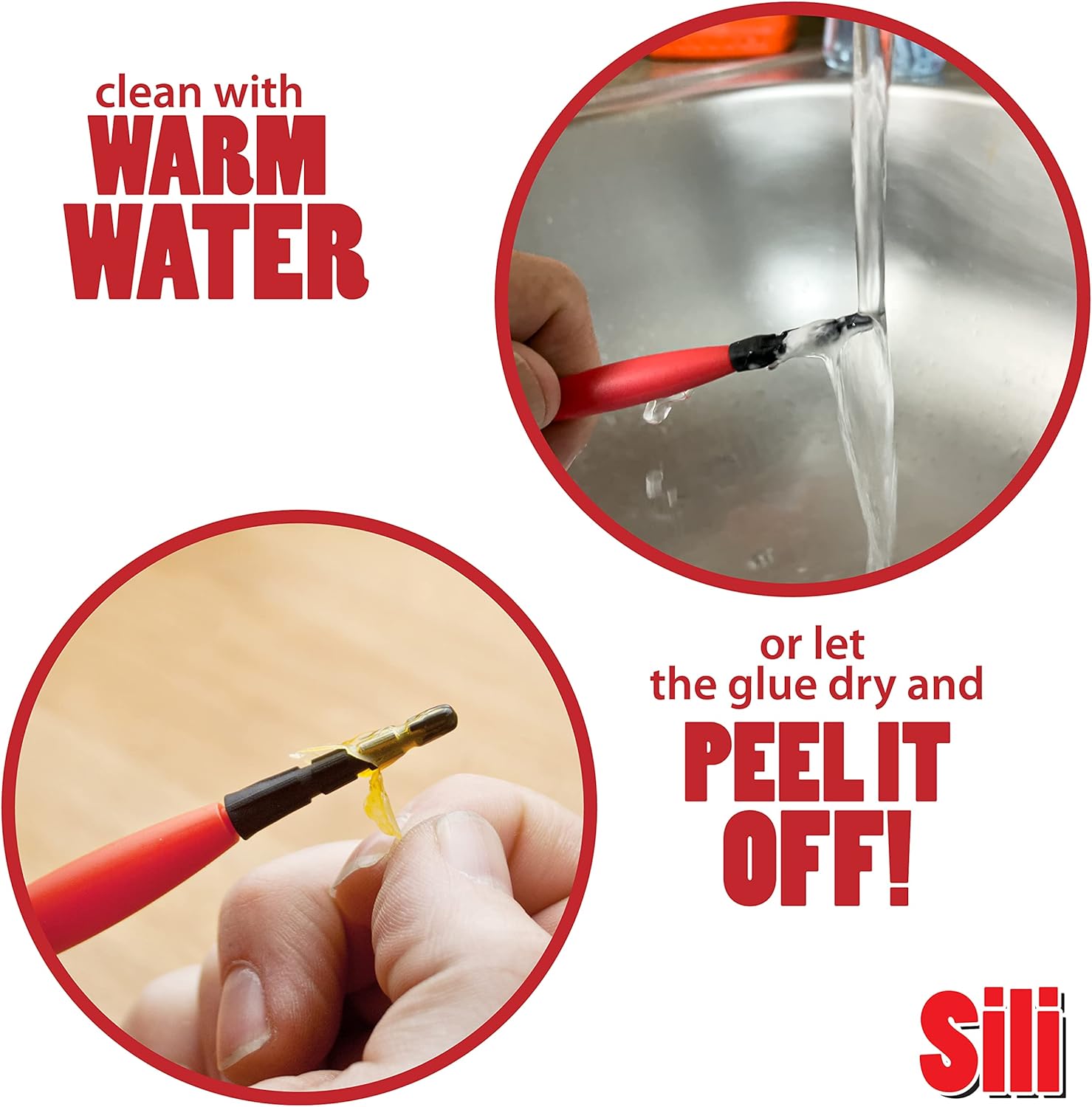 Sili Stick Dual Profile Brush Pack for Applying Glue to Woodworking • Dowel Holes • Biscuit Slots • Model Builds and Smaller Delicate Projects
