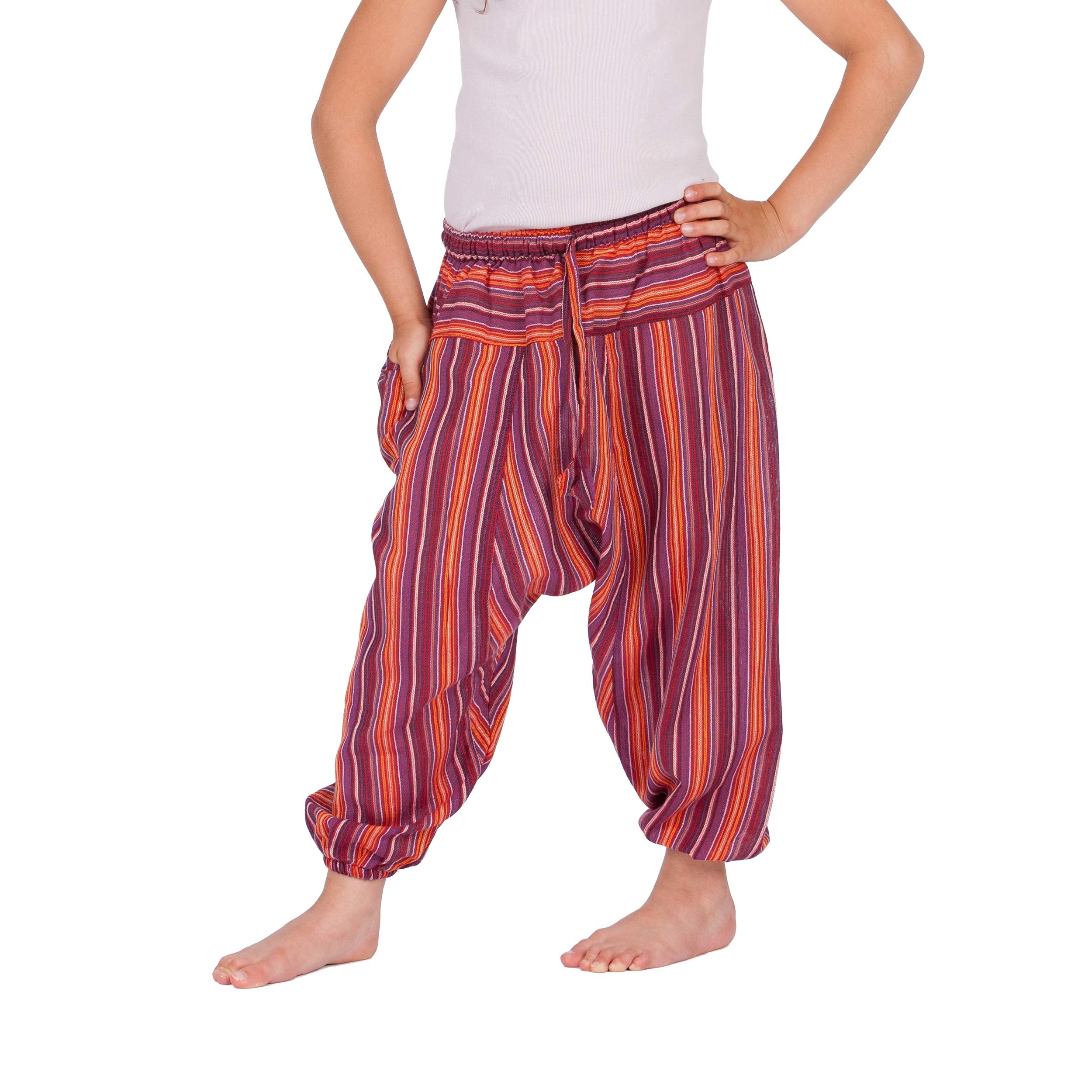 Pantalones de harén para niños, diseño de rayas, tallas 92-146