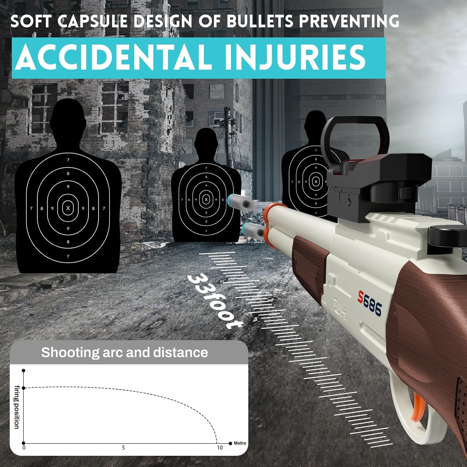 Toy Gun Double Barrel Shotgun Toy,with 20 Soft Bullet Darts, Toy Foam Blaster Foam Dart Blaster with Scope for Kids, Youth, Teen, Boys-Holiday for 8-12 Year (Grey)