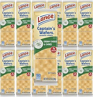 Lance Captain's Wafers, Cream Cheese and Chives (20 pk.), Indulge in Lance Captain's Wafers, Cheese Crackers, Snack Crackers, Snack Packs, Cheese Crackers & Perfect Snack Packs for Quick Bites