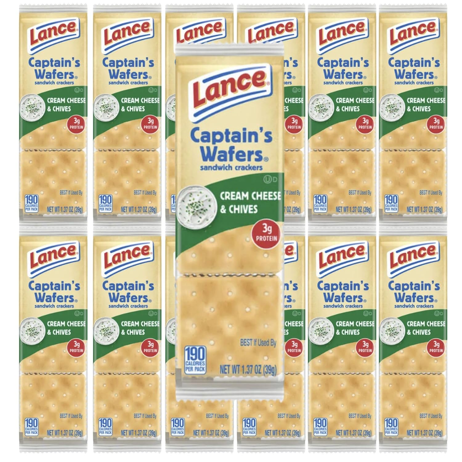 Lance Captain's Wafers, Cream Cheese and Chives (60 pk.), Indulge in Lance Captain's Wafers, Cheese Crackers, Snack Crackers, Snack Packs, Cheese Crackers & Perfect Snack Packs for Quick Bites