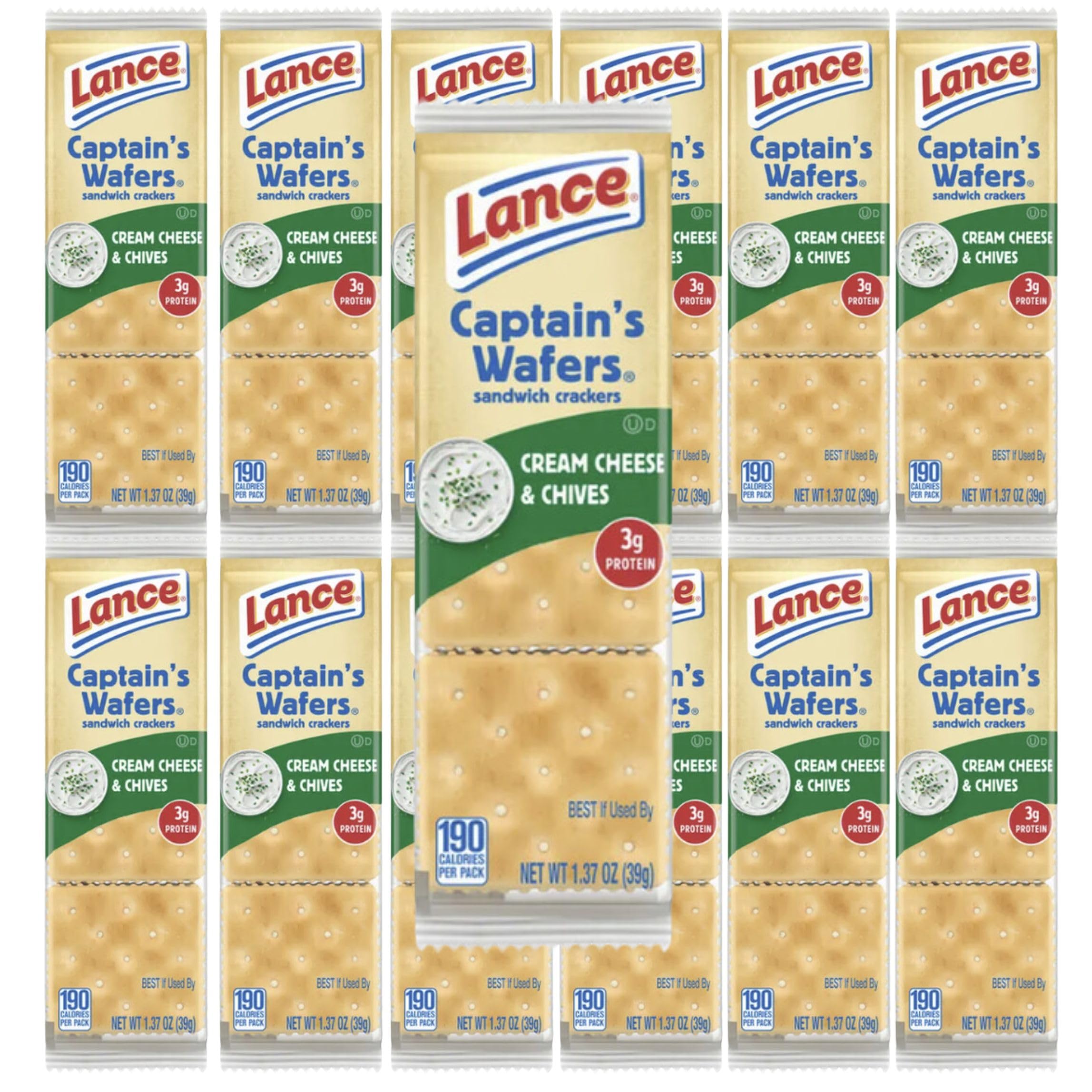 Lance Captain's Wafers, Cream Cheese and Chives (60 pk.), Indulge in Lance Captain's Wafers, Cheese Crackers, Snack Crackers, Snack Packs, Cheese
