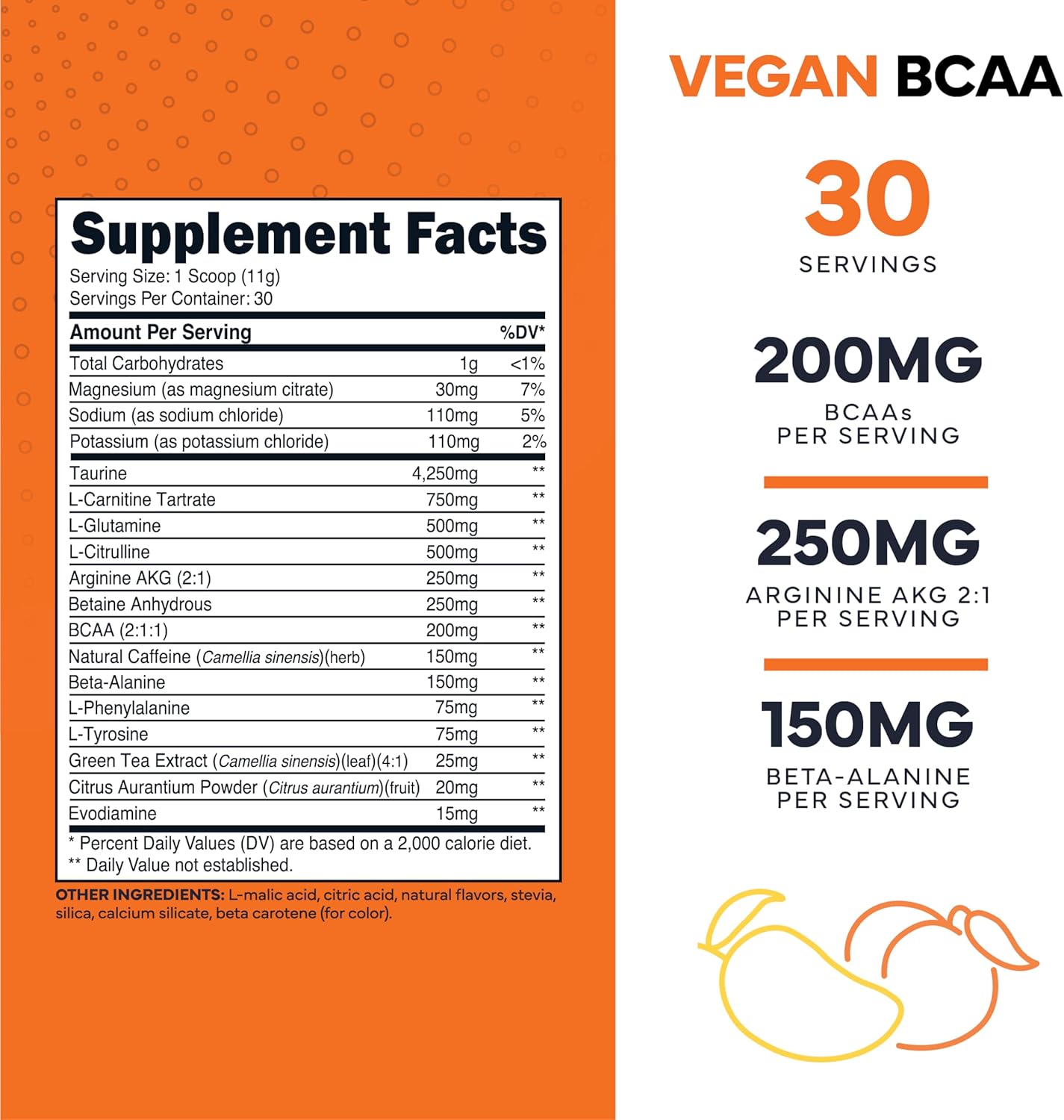Type Zero AminoBurn - Natural Pre Workout + BCAA (Peach Mango | 30serv) Sugar Free BCAAs Amino Acids Supplement Keto and Amino Preworkout and Post Workout Drink - Image 2