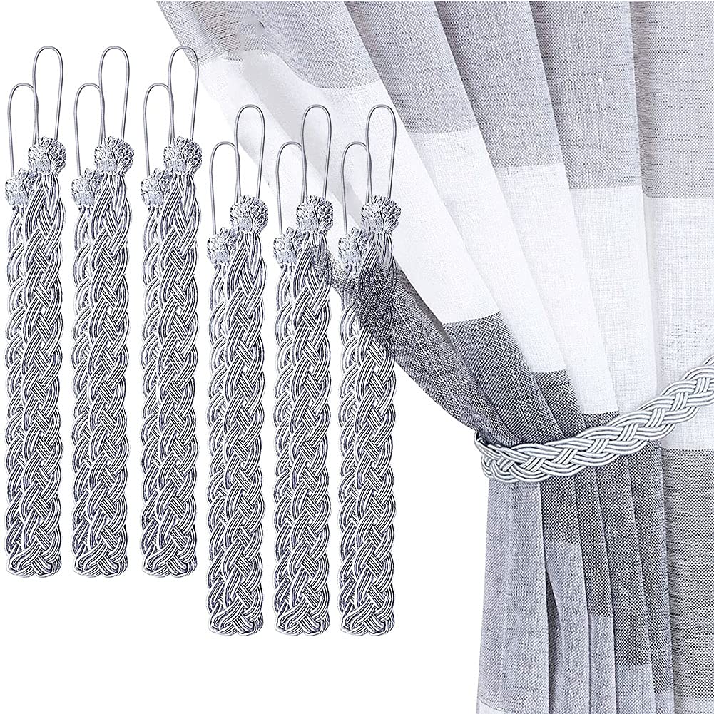 4 Pezzi Fermatende per Tenda, Fermatenda magnetici resistenti per tende da esterno in cotone intrecciato a mano, Decorazione di tende per la casa e l'ufficio